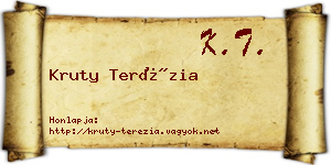 Kruty Terézia névjegykártya